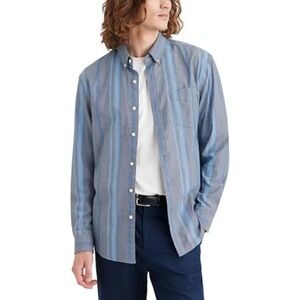 DOCKERS Blue striped button down shirt | Casual classic | Large